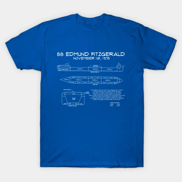 SS Edmund Fitzgerald Blueprint shirt